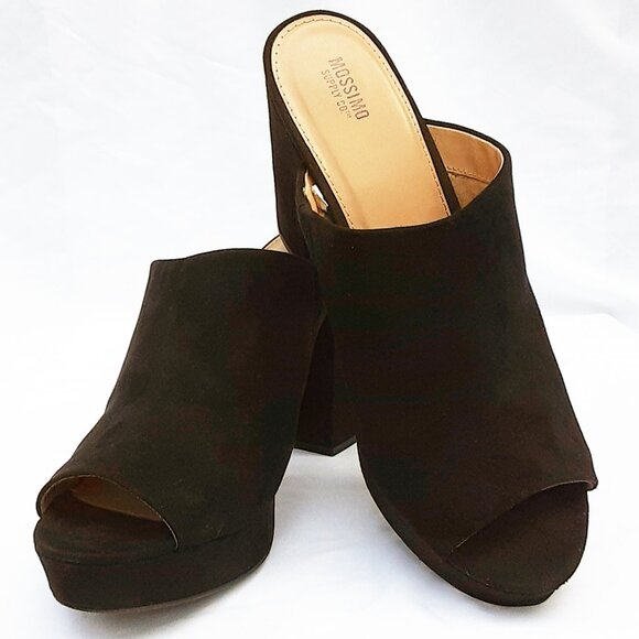 MOSSIMO Black Suede Platform Mules | Size 11M w/Box - Picture 3 of 12